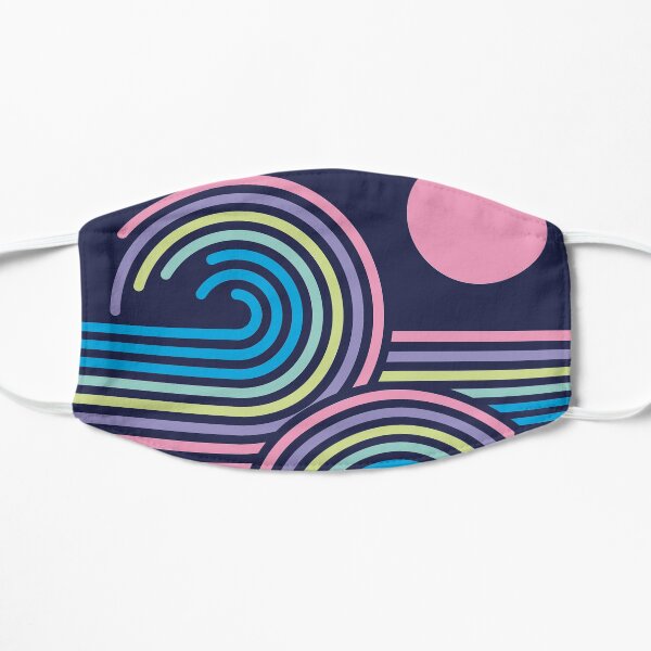 Retro Abstract Ocean Waves Flat Mask