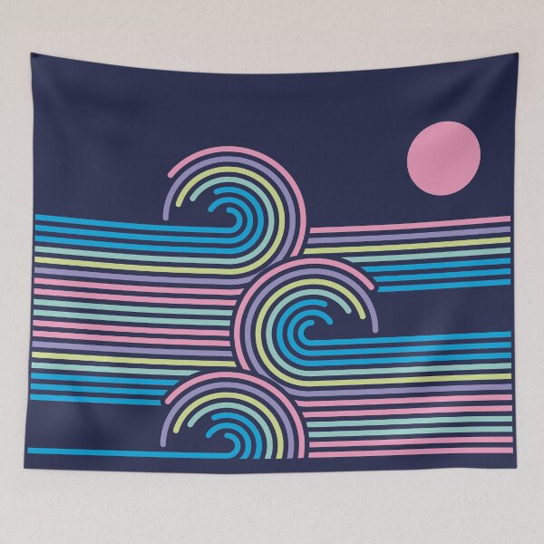 Item preview, Retro Abstract Ocean Waves designed and sold by MartineMeeka.