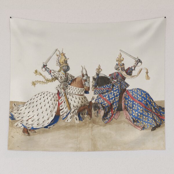 Item preview, Dukes of Brittany and of Bourbon in single combat,King René d'Anjou Book of tournaments France Provence  designed and sold by BulganLumini.