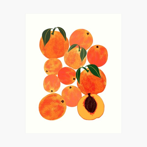 Peach Bum, Clip Art Fruits, Fruit Art Print, Inappropriate