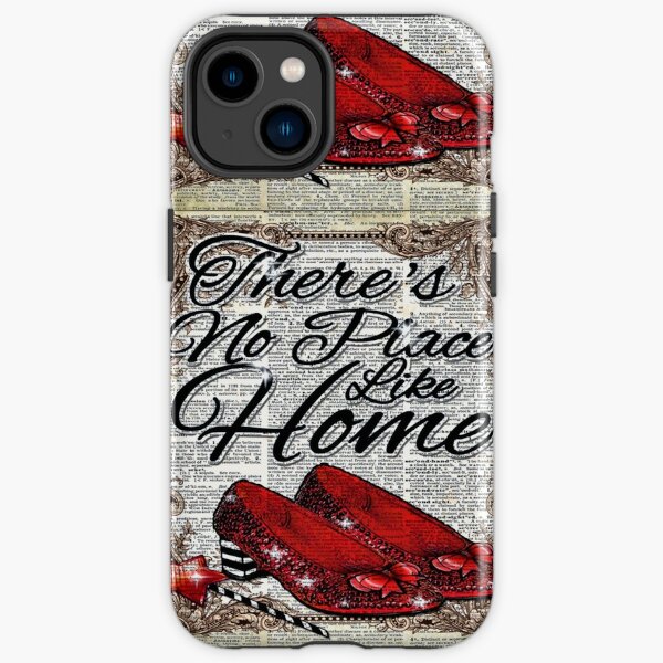 square swirls 2020 design no place like home  print oz red shoes mask stay home covid19 coronavirus poster mask design mysticladyar iPhone Tough Case
