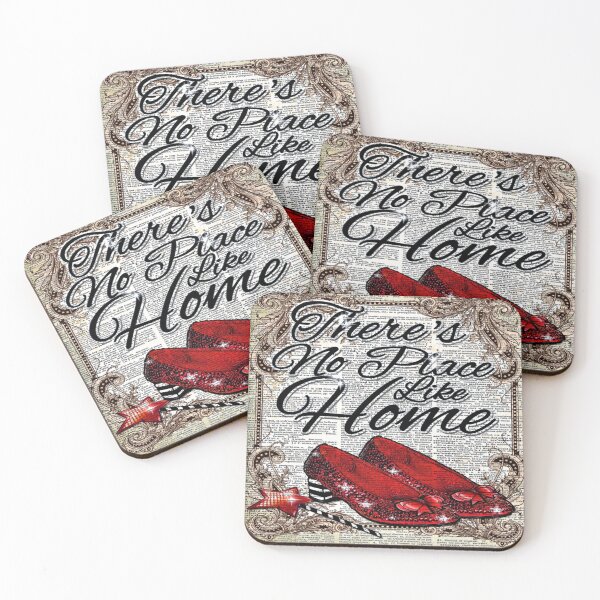 Item preview, square swirls 2020 design no place like home  print oz red shoes mask stay home covid19 coronavirus poster mask design mysticladyar designed and sold by mystic lady vintage art and fashion designs.