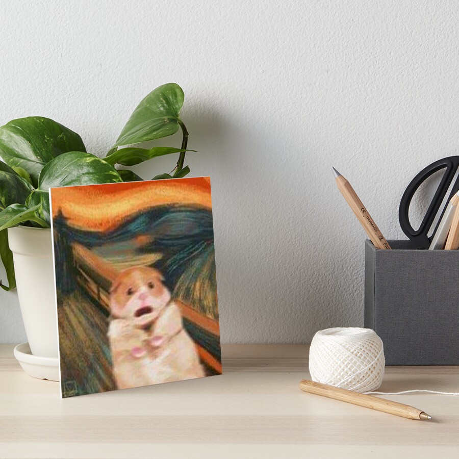 Hamster in the scream Art Board Print