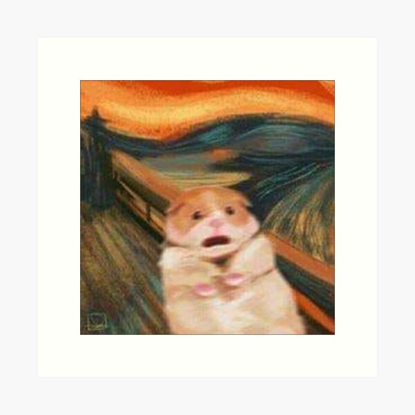 Hamster in the scream  Art Print