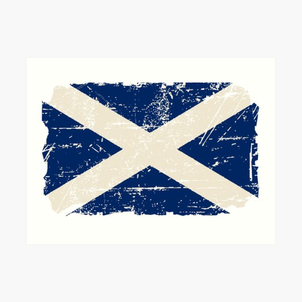 Scotland Flag - Vintage Look Art Print