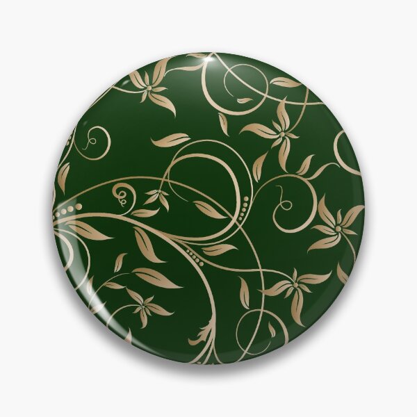 Artikelvorschau, Elegante Blumenstrudel Gold Green Pattern Geschenk entworfen und verkauft von acherriemae.