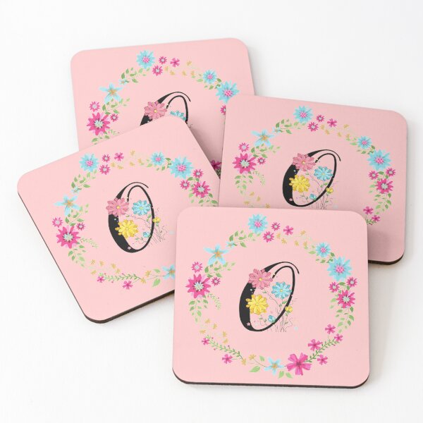 Item preview, Pink Floral Monogram Initial Letter O designed and sold by BleuSky.