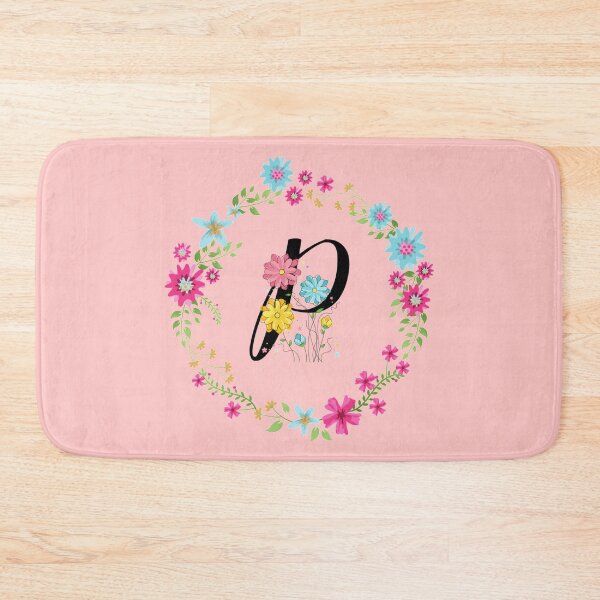 Item preview, Pink Floral Monogram Initial Letter P designed and sold by BleuSky.