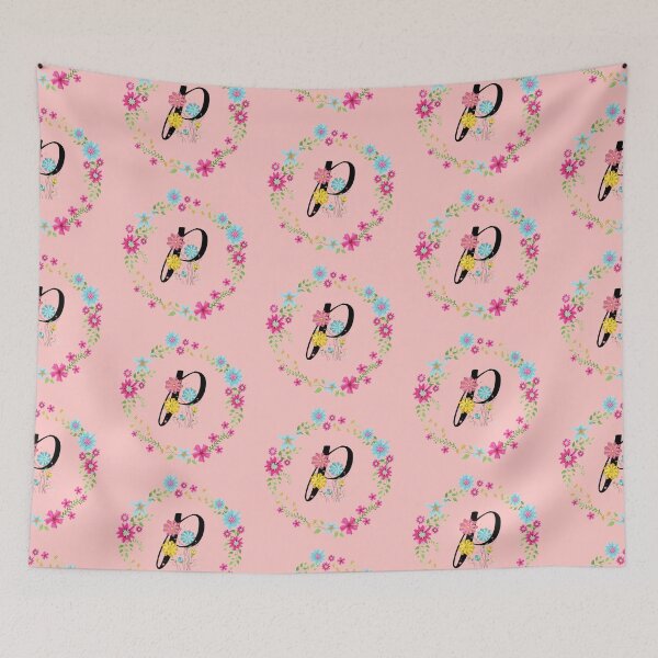 Item preview, Pink Floral Monogram Initial Letter P designed and sold by BleuSky.