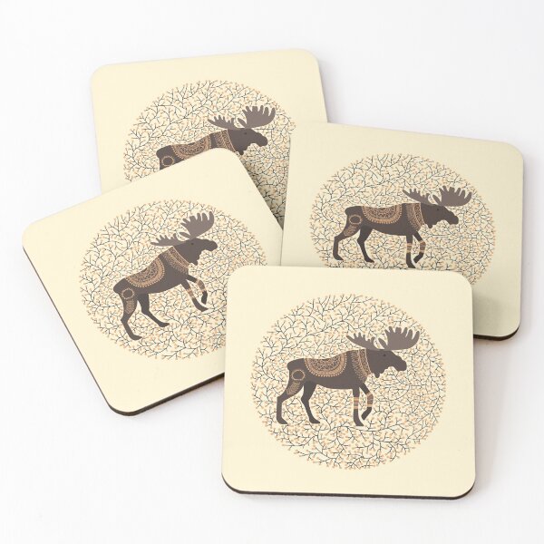 Item preview, Scandinavian Folk Art Inspired Moose designed and sold by space-kitten.