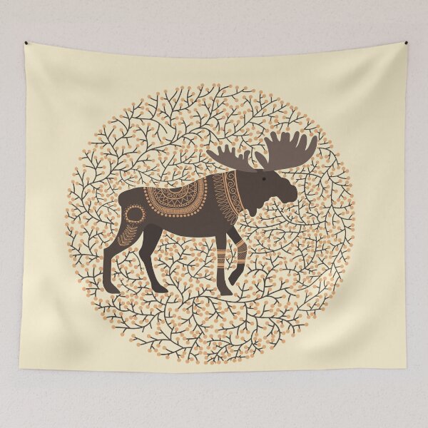 Item preview, Scandinavian Folk Art Inspired Moose designed and sold by space-kitten.