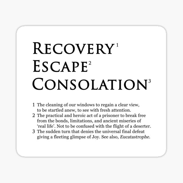Recovery Escape Consolation Footnotes Sticker