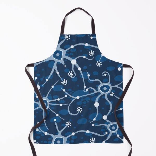 neural network blue pattern Apron