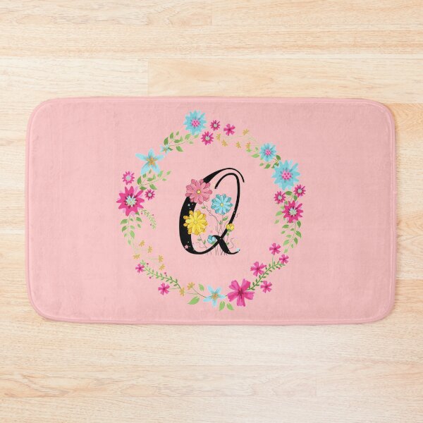 Item preview, Pink Floral Monogram Initial Letter Q designed and sold by BleuSky.