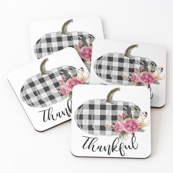 Item preview, Thankful Fall Season, Black And White Gingham Pumpkin designed and sold by 3bythelake.