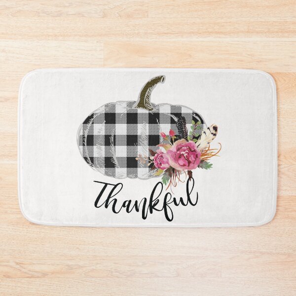 Item preview, Thankful Fall Season, Black And White Gingham Pumpkin designed and sold by 3bythelake.