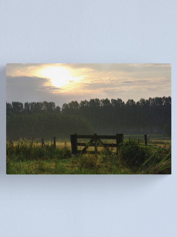 Thumbnail 1 of 3, Canvas Print, Morning light pastures designed and sold by steppeland.