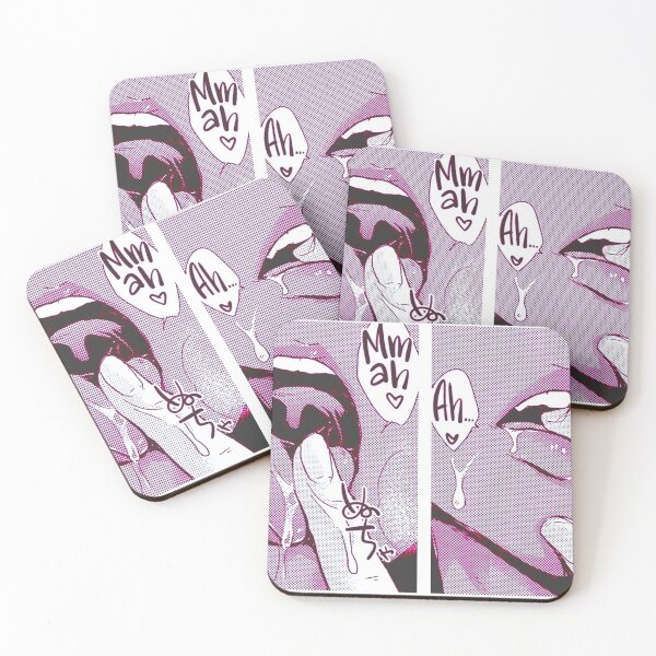 Sexy anime aesthetic - pink wet dream Coasters (Set of 4)