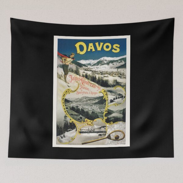 Item preview, Davos retro poster designed and sold by CorasPosters.