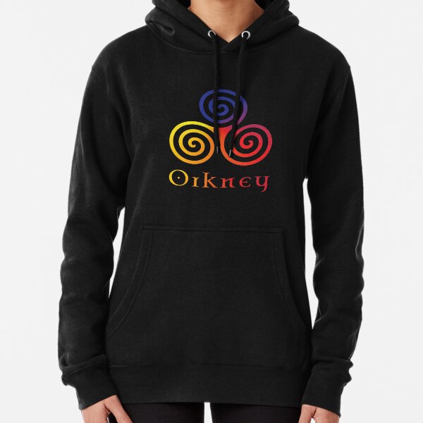 Colours of Orkney Isles | Scotland | Pictish Celtic Design | Rainbow Pullover Hoodie