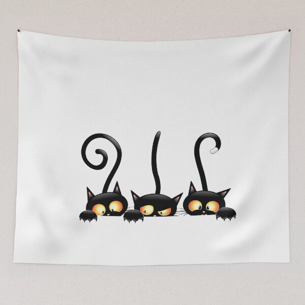Item preview, three black cats, Black cat Halloween, Witch Cat  designed and sold by Halalolo.
