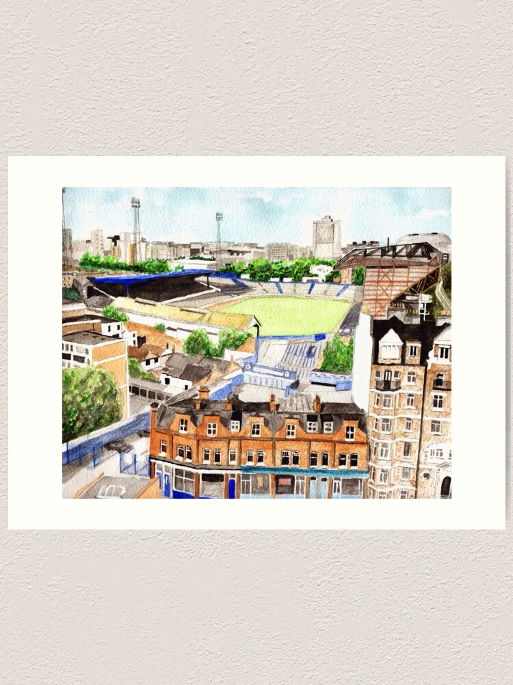 Chelsea, Stamford Bridge, retro art design print poster