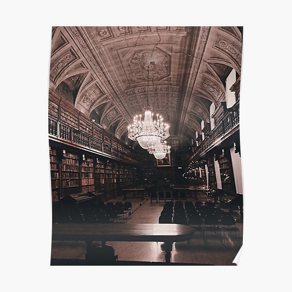 Dark Academia Library Poster By Coco973 Redbubble