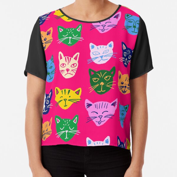 Caturday Vibes Chiffon Top
