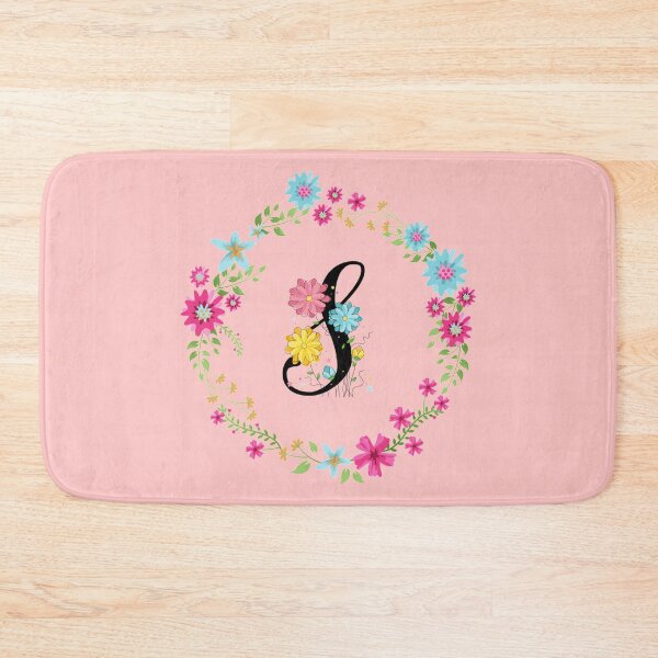 Item preview, Pink Floral Monogram Initial Letter S designed and sold by BleuSky.