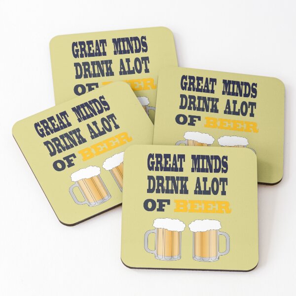 Aperçu de l'œuvre Les grands esprits boivent beaucoup de bière - Blagues T-shirts drôles créée et vendue par AVOGATO KITTY KAT CAT.