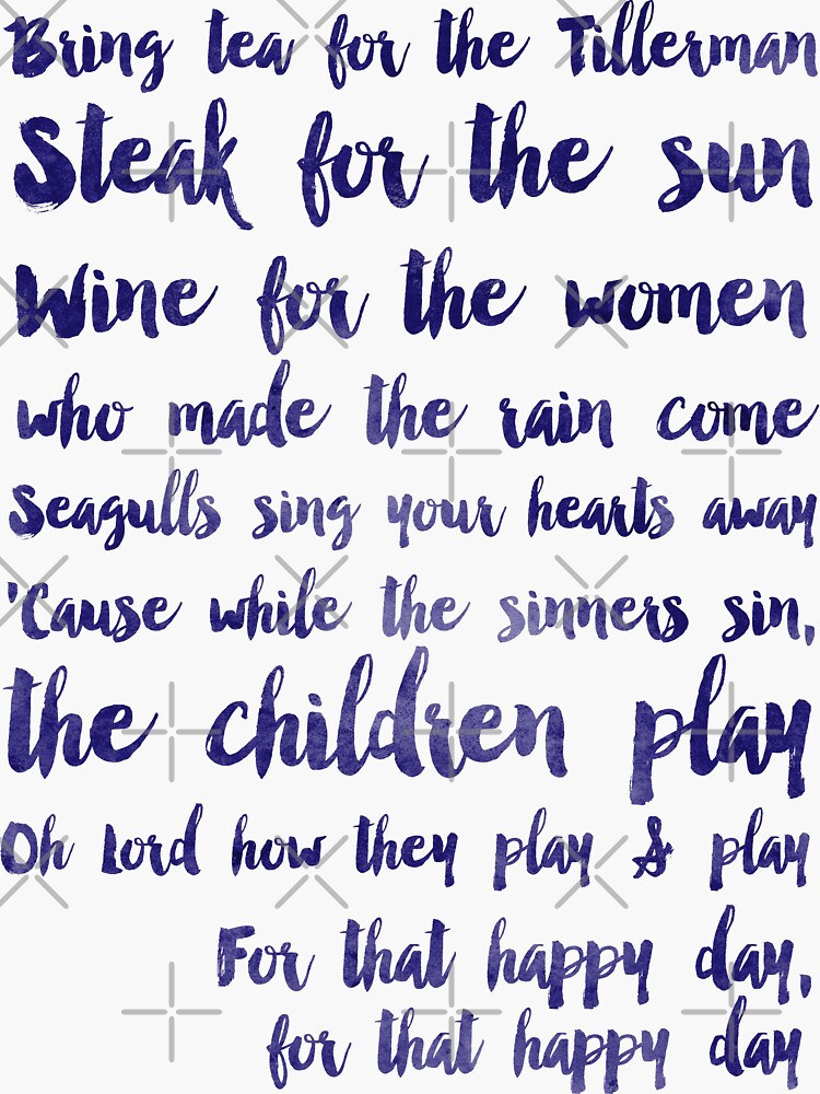 "Extras Lyrics Cat Stevens Tea for the Tillerman Lyrics" Sticker