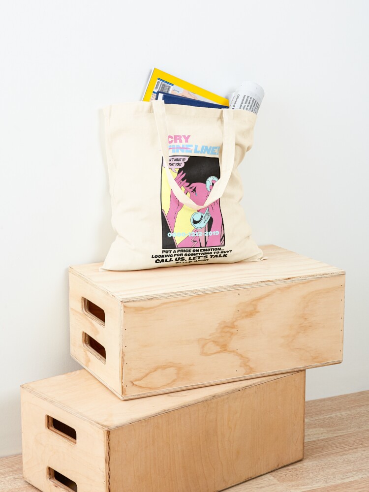 Alternate view of CRY LINE PRINT Tote Bag