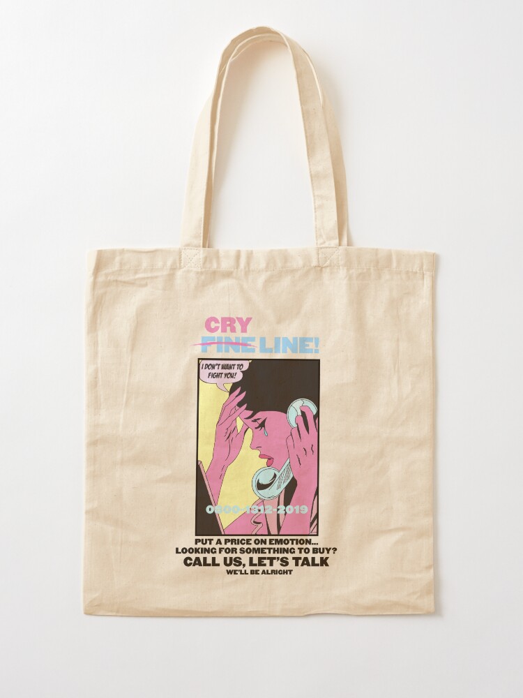 Alternate view of CRY LINE PRINT Tote Bag