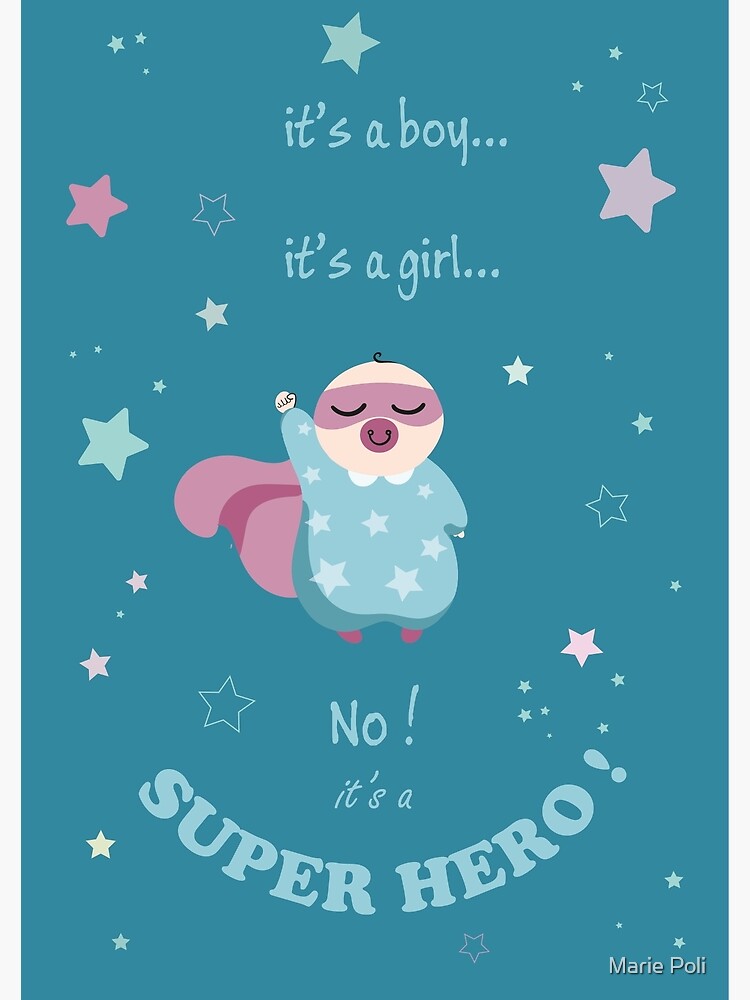 « carte naissance - it's a superhero - sky » par MariePoli