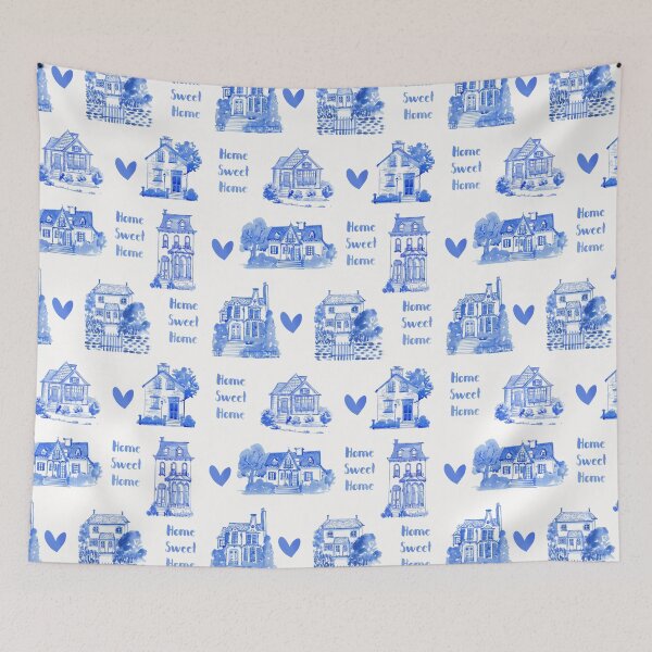 Item preview, Hand drawn watercolor houses into this beautiful pattern designed and sold by ArtscapesAmita.