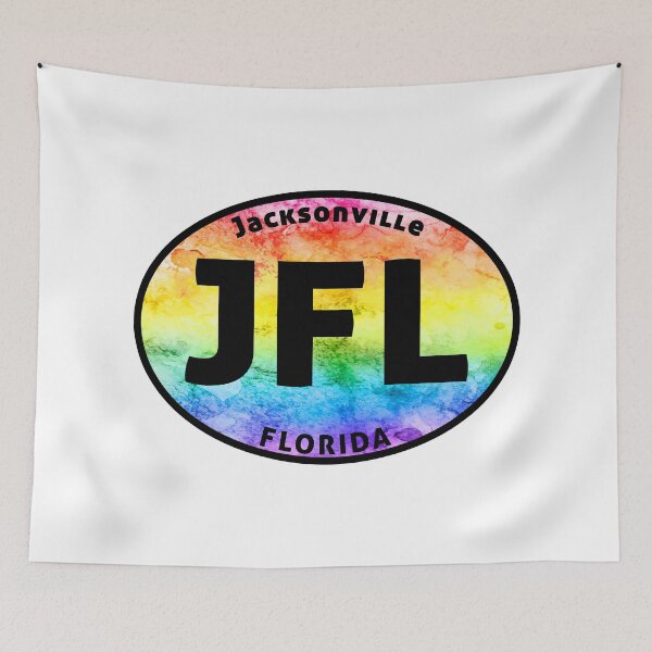 Item preview, Jacksonville Florida Euro Oval Tie Dye Beach designed and sold by DESTINATIONS DECAL.