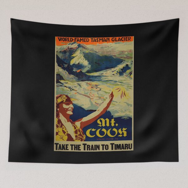 Item preview, Mount Cook retro poster designed and sold by CorasPosters.