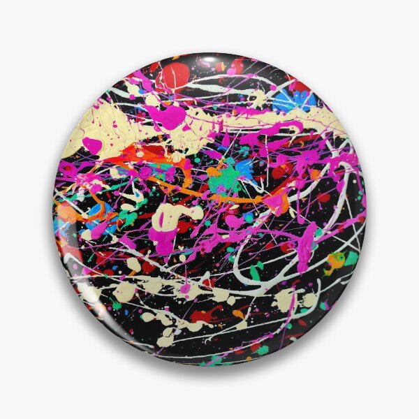 Item preview, Vibrant Splatter Mask- Purple, blue, tan, black Jackson Pollock style art designed and sold by Wanderlust Designs.