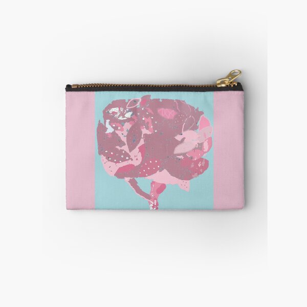 Item preview, Pink leaves fiber art in shades of pink mauve raspberry aqua white designed and sold by djrunnels.