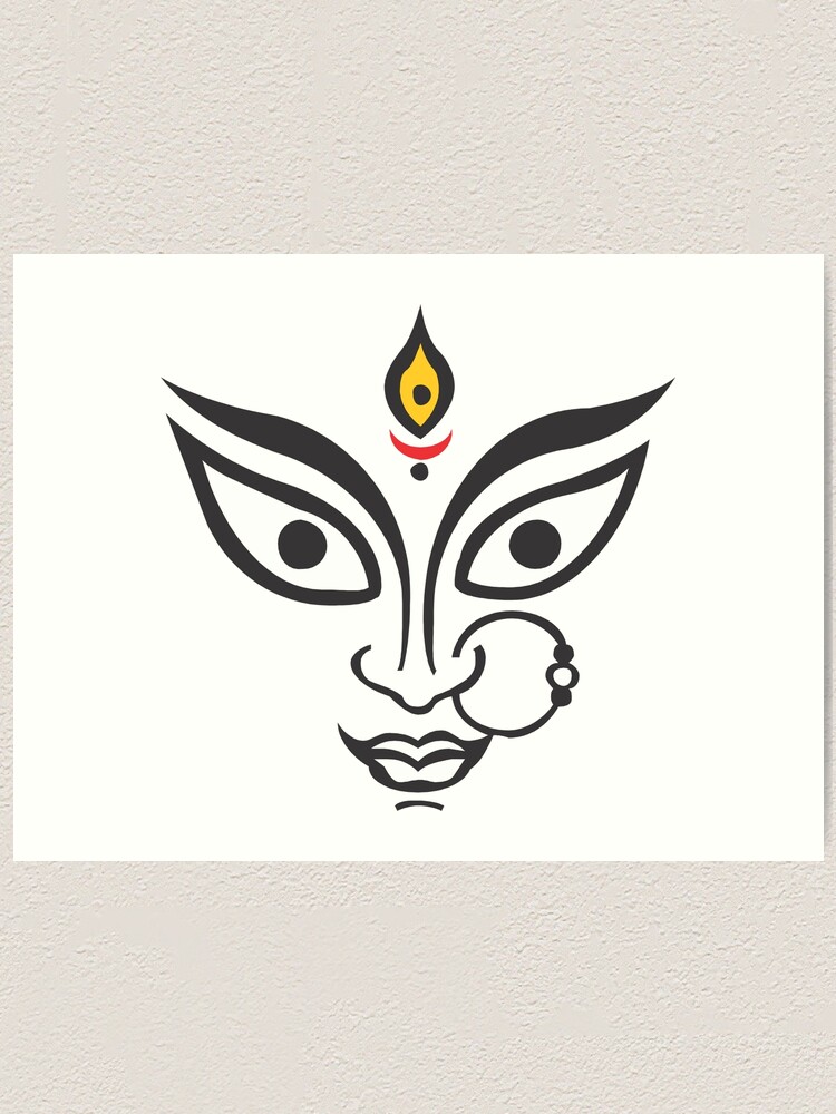 Devi Durga Ma Lord Goddess Durga Face Art Print By Designgoal07 Redbubble