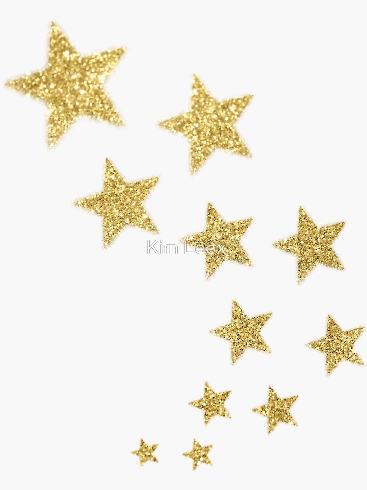Gold Glitter Stars Sticker for Sale by Kim Leex