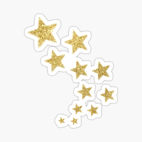 Gold Glitter Stars Sticker for Sale by Kim Leex