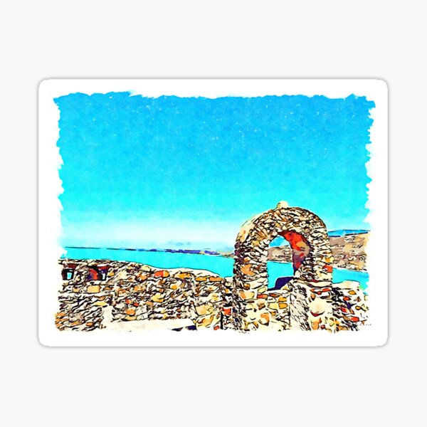 Castle walls and seascape Sticker