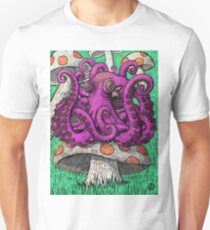 Octopus on Mushrooms Unisex T-Shirt