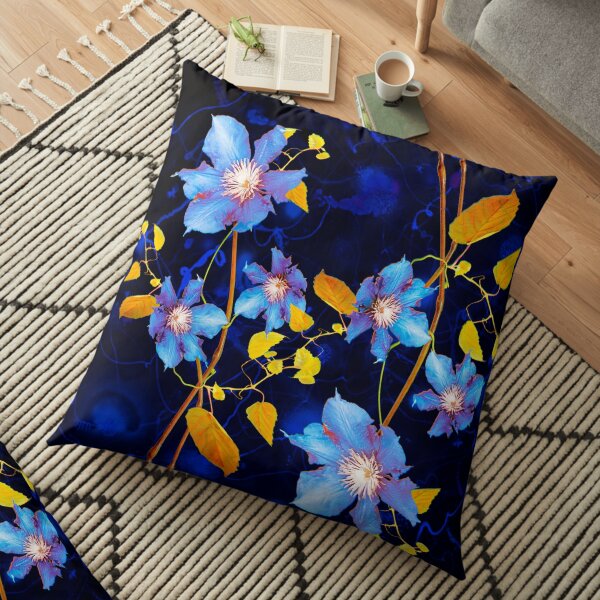 clématites/clematis Floor Pillow