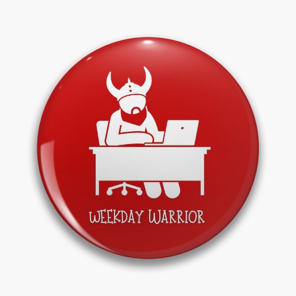 Item preview, White Weekday Warrior on Red designed and sold by Viking Wear.
