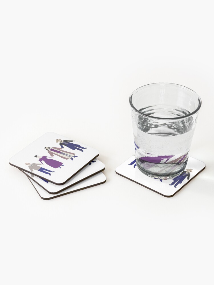 Aperçu 2 sur 5. Dessous de verre (lot de 4) avec l'œuvre Peinture de Colin Robinson – Ce que nous faisons dans l'ombre créée et vendue par SedgeWren.
