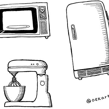 Artwork thumbnail, Kitchen Equipment: Microwave, Fridge, Mixer by oekart