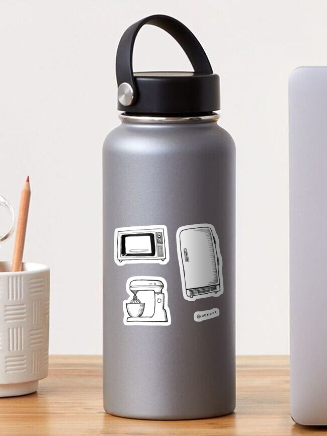 Thumbnail 1 of 3, Sticker, Kitchen Equipment: Microwave, Fridge, Mixer designed and sold by oekart.