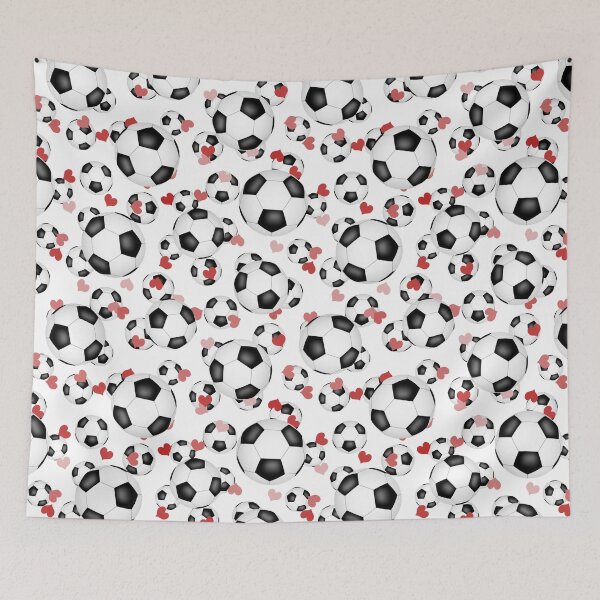 Item preview, Soccer love hearts pattern designed and sold by katzdzynes.